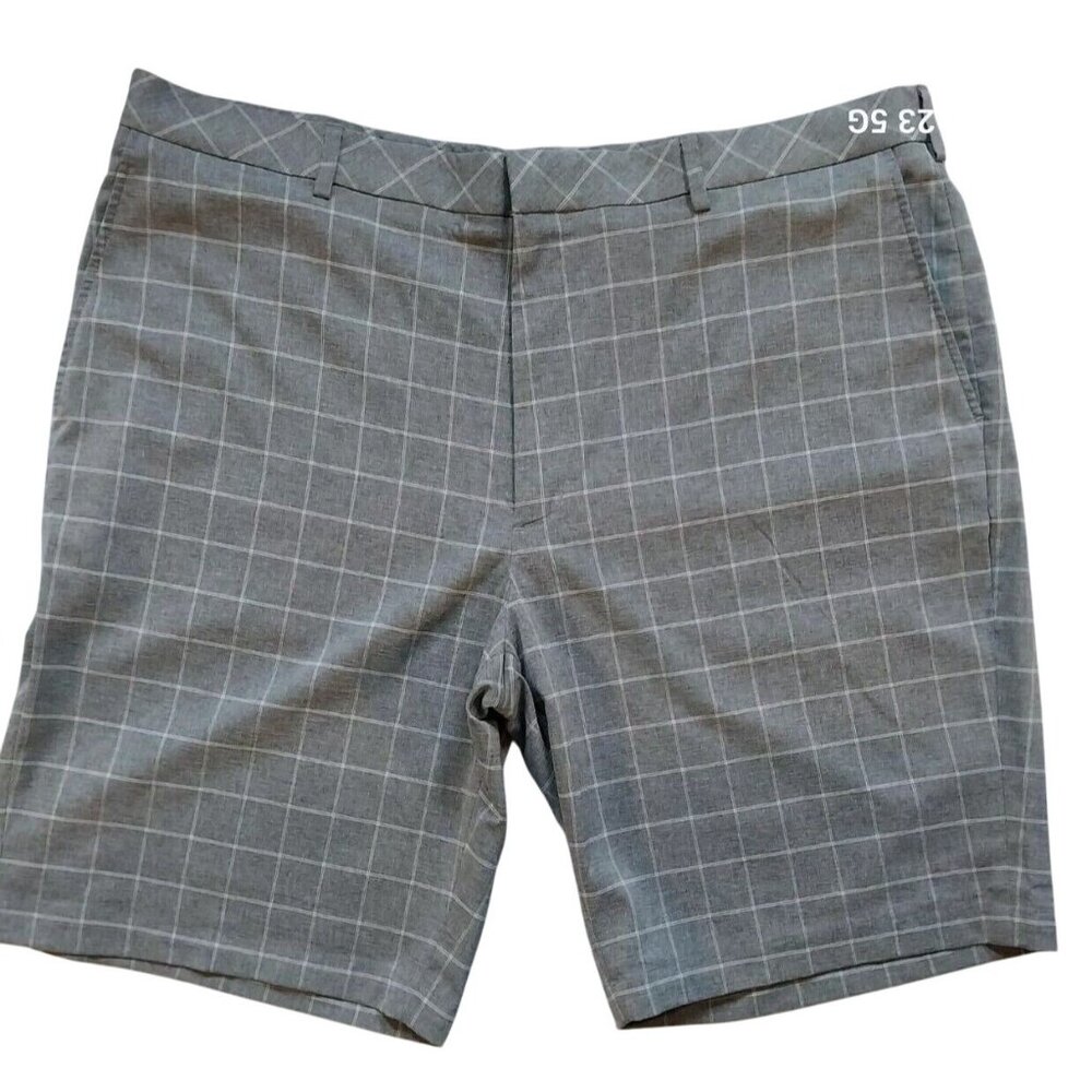 Walter Hagen Mens Gray Plaid Flat-Front Golf Shorts Size 42 Outdoor Plaid